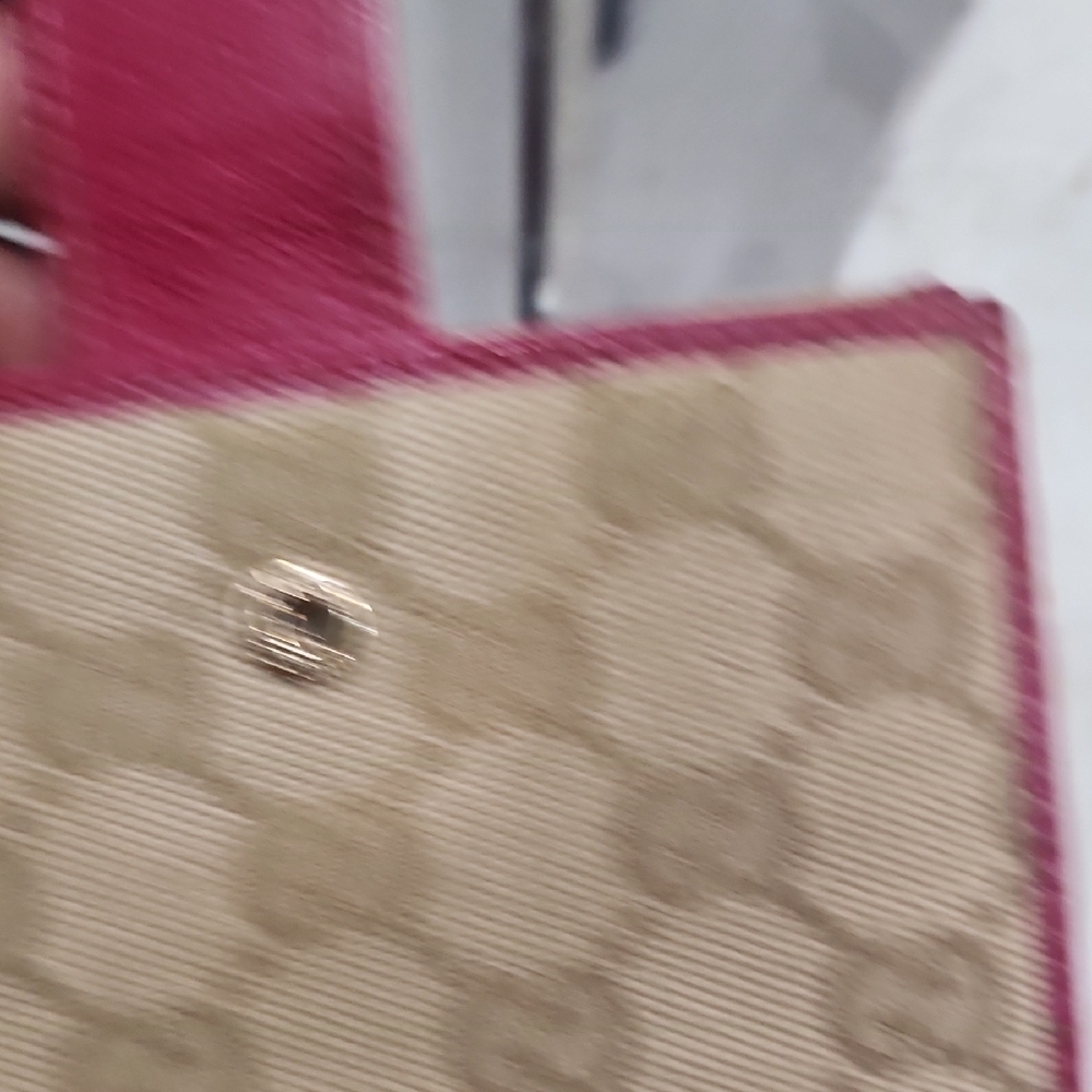 🤎▪️Gucci▪️ Beige and Red Women's Canvas Red Leather Trim Wallet - Picture 7 of 16